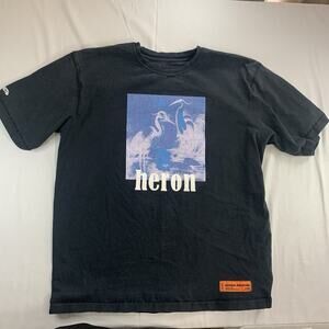 Heron Preston Tee Shirt Mens Size XL White Cotton Graphic Print Short Sleeve